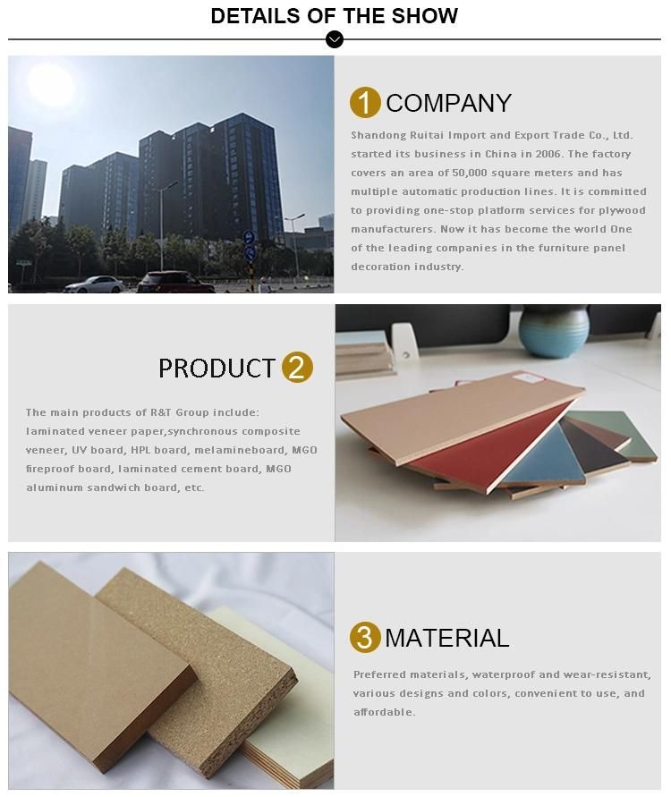 6mm White Melamine MDF UV MDF Board UV Coat MDF