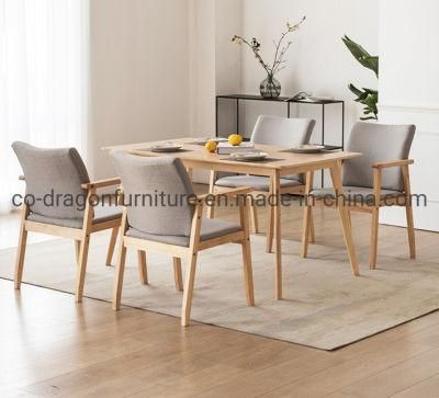 Modern Indoor Furniture Wooden Fabric High Back Leisure Dining Chair