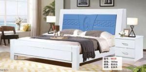 New North American Style Wood Beds Bedroom Furniture Double Fabric Bed Design