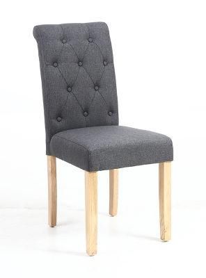 Modern High Back Wooden Legs Dining Chair