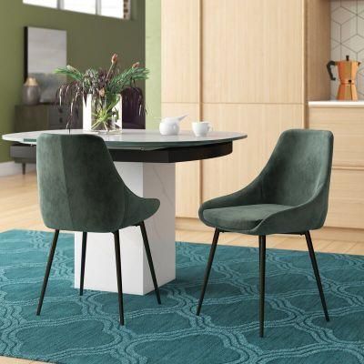 Home Upholstery Low-Rise Armrests Luxury Velvet Dining Chairs