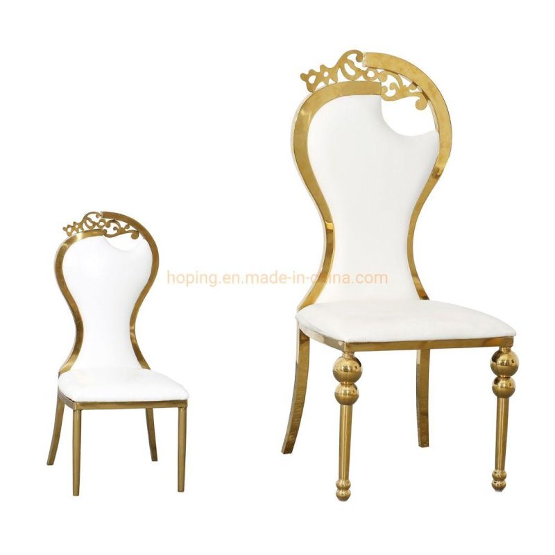 New Hot Sale Butterfly Design Event Banquet Wedding Party Stainless Steel Dining Chair Modern Style Hotel Lobby Furniture Four Seat Fabric Chairs