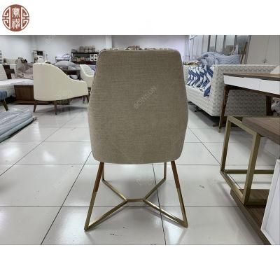 Customized Metal Leg Upholstered with Fabric Chair for Dining Use or Hotel Bedroom