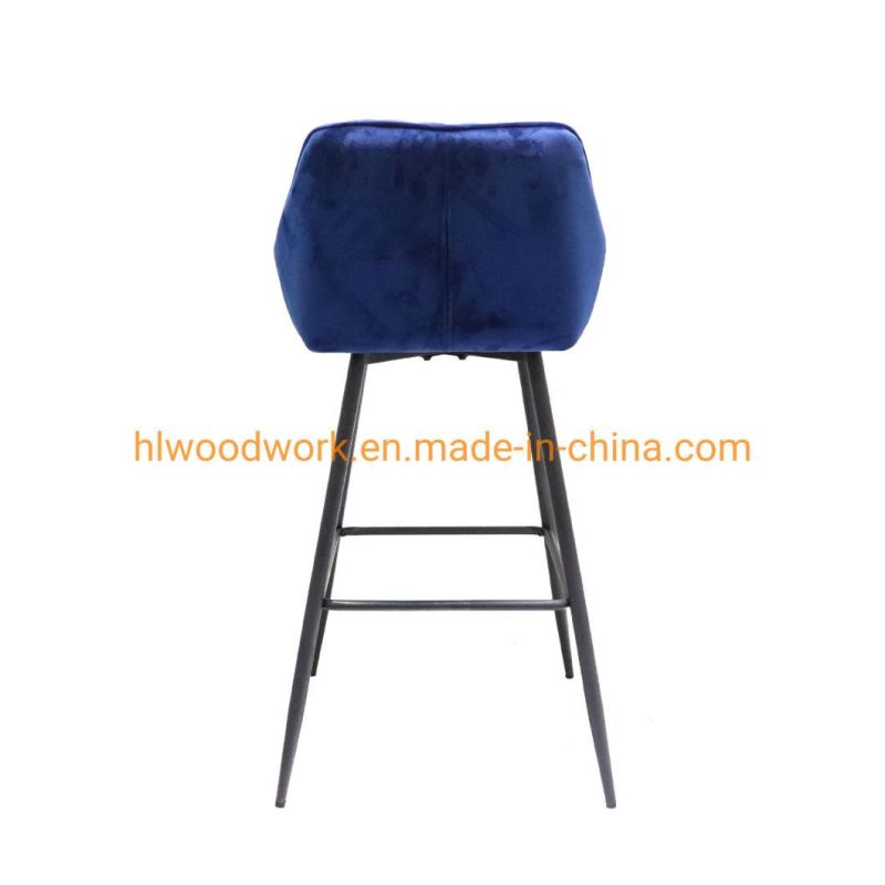 Modern High Quality Commercial Furniture Fabric Bar Stools/Barstool/High Bar Dining Chair Fabric Modern Bar Char, Metal Bar Chair