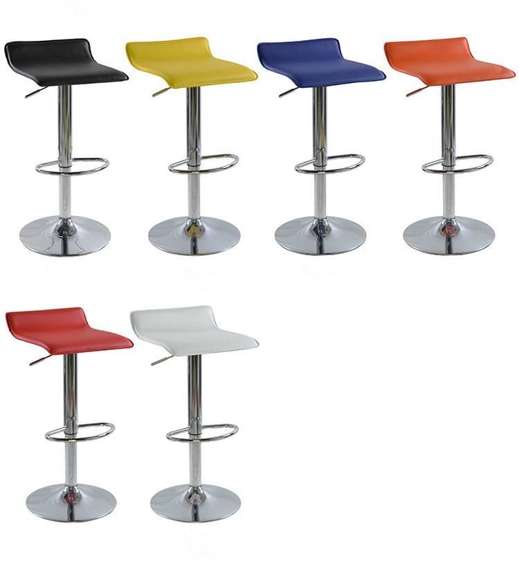 Nordic Bar Stools and Restaurant Dining Chair Sets Height Adjustable Faux Leather Bar Chair with Chrome Leg