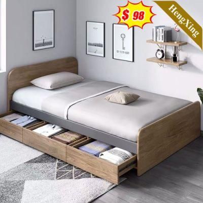 Single Size Modern Bedroom Sets Furniture Wooden Melamine MDF Wall Storage Bed