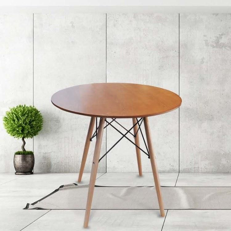Modern Nordic Restaurant Home Furniture 4 Seater 80cm Diameter Round MDF Dining Table