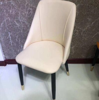 New Design Home Furniture Kitchen Metal Frame Upholstered Leather Fabric Dining Chairs