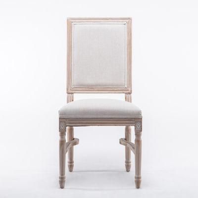French Square Upholstery Stackable Louis Dining Chair