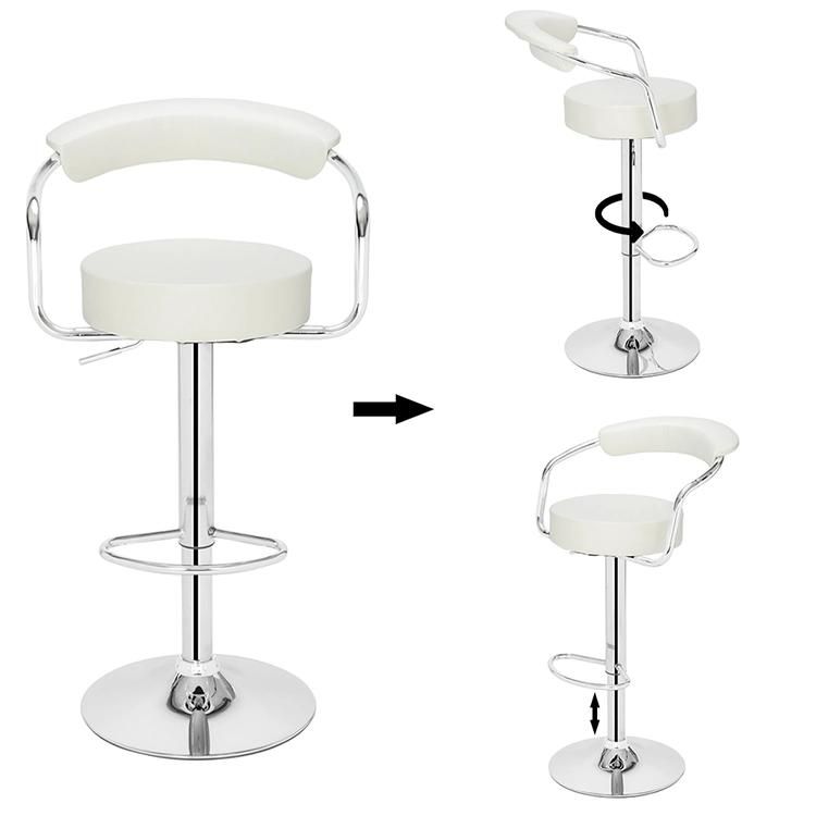 Modern Cafe Furniture White PU Leather High Bar Chairs for Sale