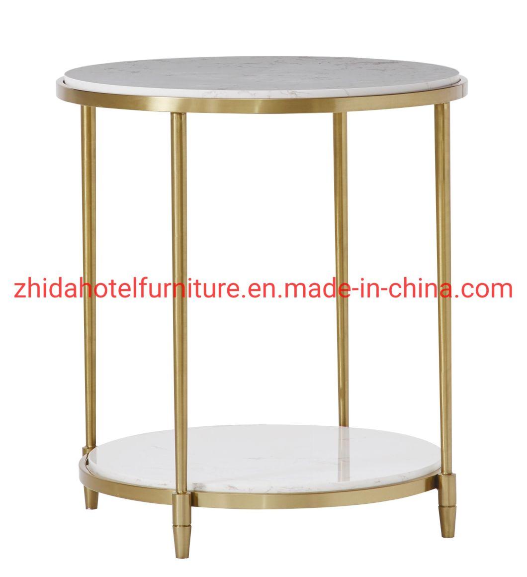 Luxury Home Living Room Coffee Side Table with Marble Top