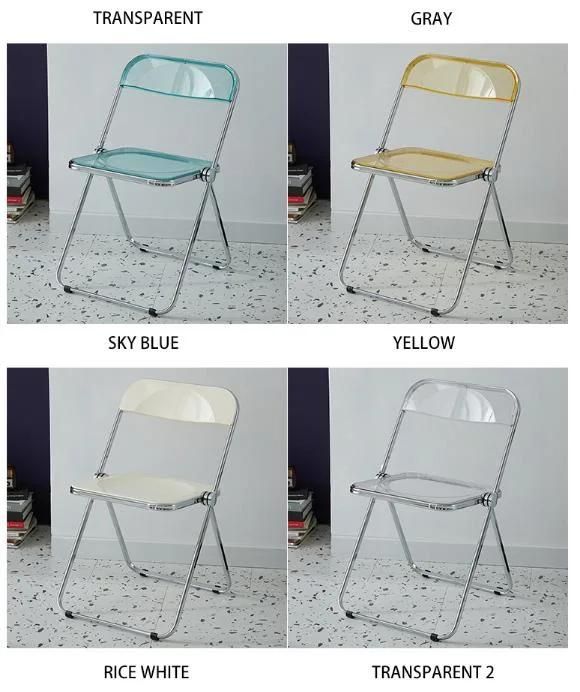 Colorful PC Clear Transparent Plastic Wedding Folding Dining Chair