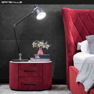 Hot Sale Tufted Headboard Beds Set King/Queen Size Bedrrom Furniture Red Velvet Storage Bed