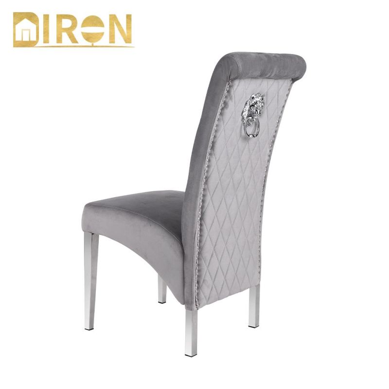 China Wholesale Home Furniture Modern Hotel Restaurant Furniture Chairs Stainless Steel Frame Velvet Dining Chair
