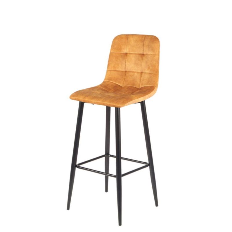 Hot Selling Modern Furniture Bar Stool with Black Metal Legs