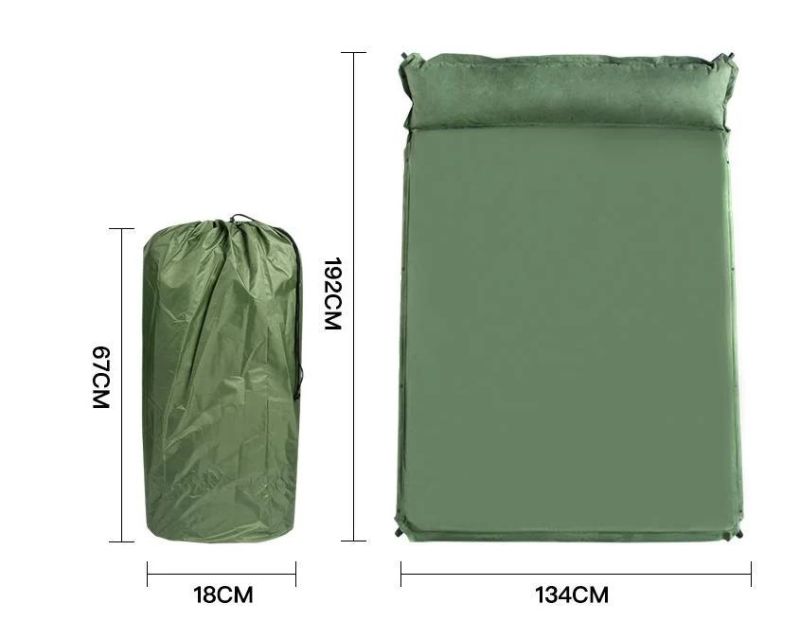 Outdoor Waterproof Suede Fabric Sleeping Mattress Self-Inflatable Air Coushion for Camping