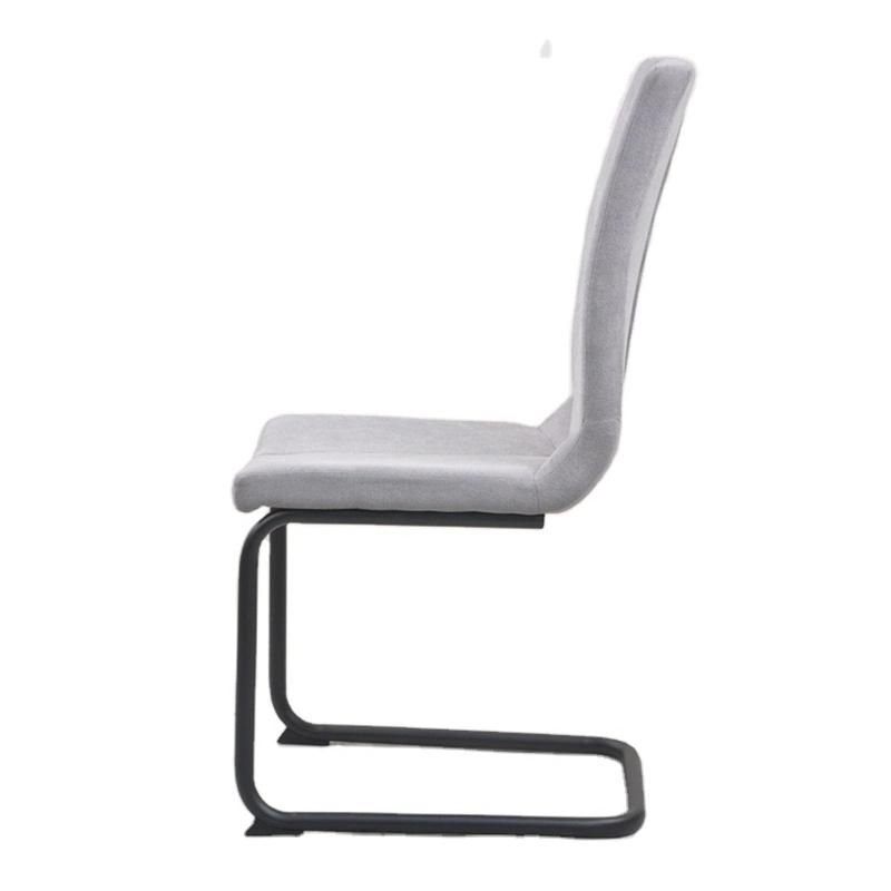 High Back Luxury Gray Z Shape Industrial Fabric Dining Chair