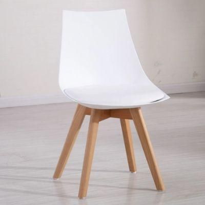 Indoor PP Modern Chair Home Furniture Tulip Plastic Dining Living Room Dining Chair with Beech Legs
