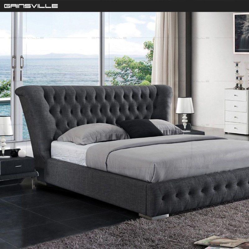 Wholesale Classical Pull Point Design with Button Headboard Bed USB Bed Gc1632