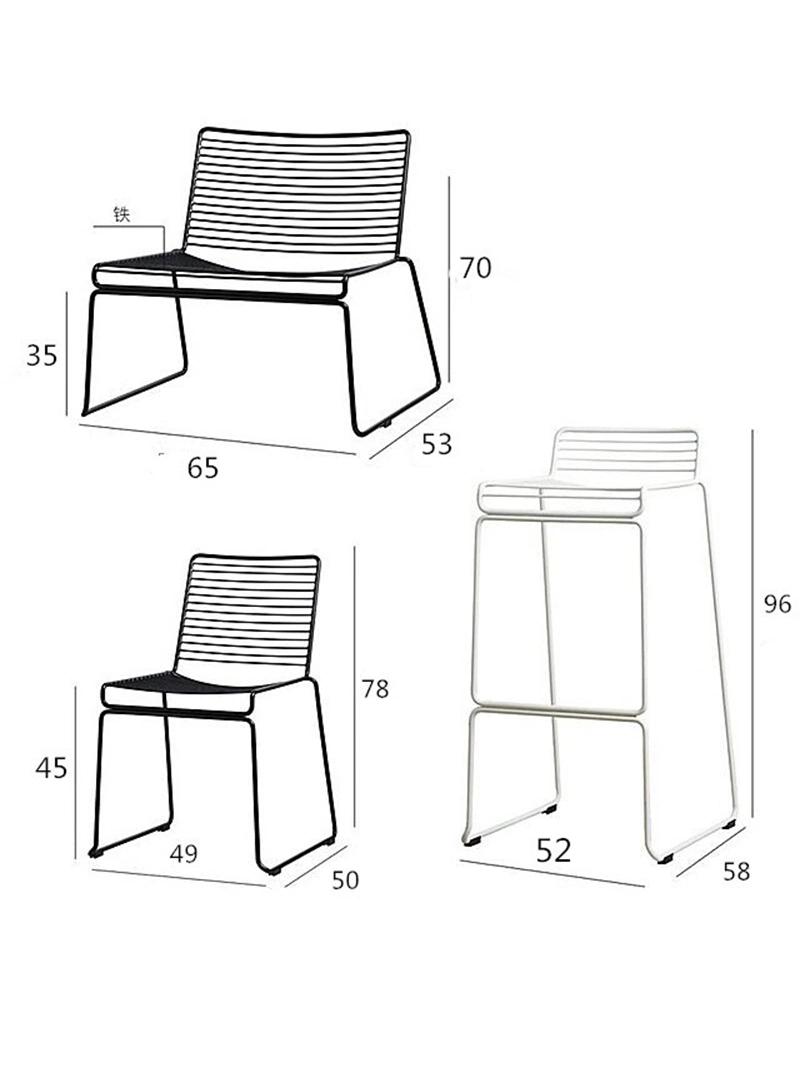 Nordic Coffee Furniture Metal Dining Chair with Backrest