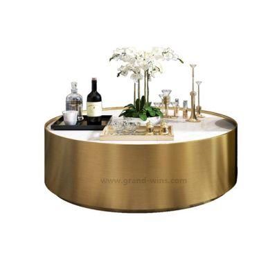 Factory Direct Sale High End Quality Stainless Steel Marble Coffee Table Living Room Tables