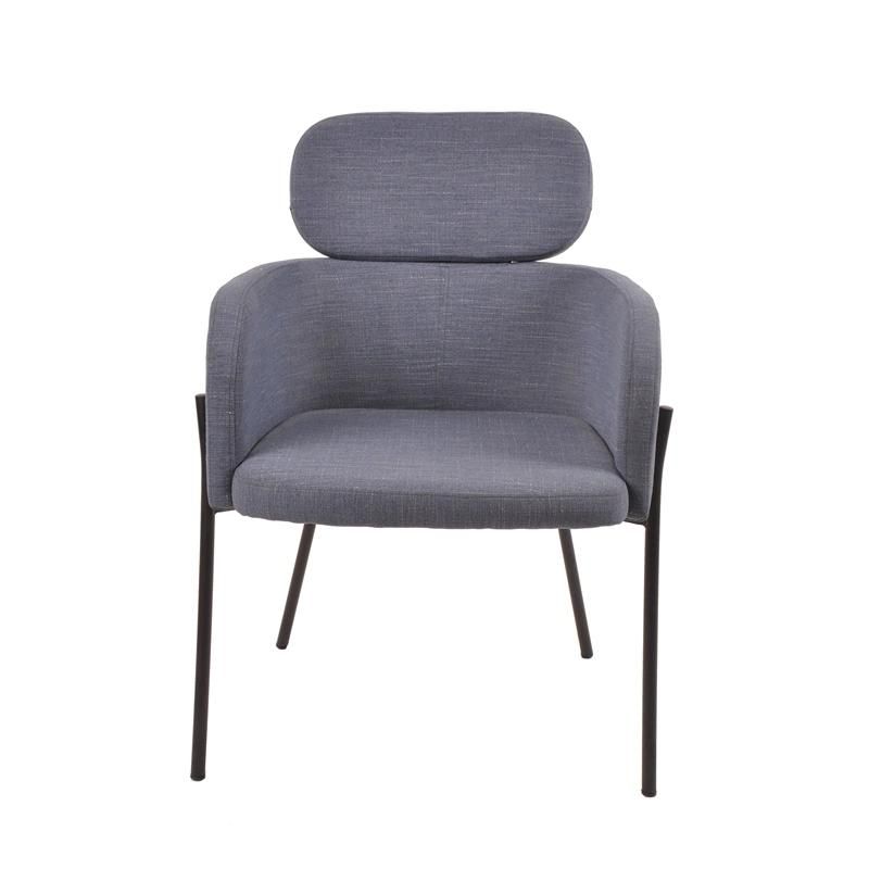 Factory Wholesale Comfortable Seat Upholstery Fabric Armrest Lazyback Dining Chair