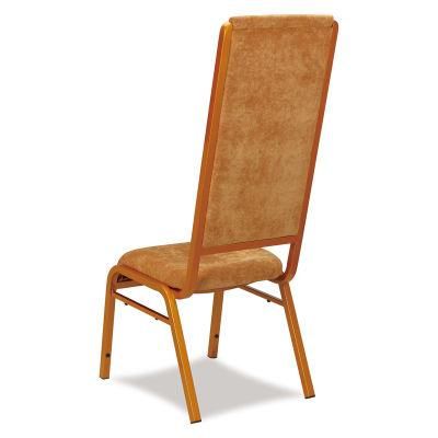 Modern Wooden Like Metal Velvet Fabric Upholstered Hotel Dining Chair