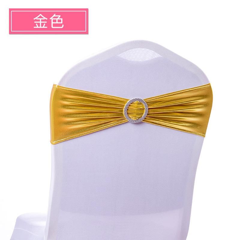 Decorational Metallic Spandex Sash with Buckle for Chair of Wedding and Banquet