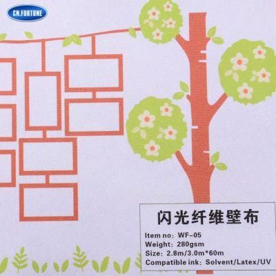 Chinese Manufacturer Inkjet Printable Shining Fiber Wall Fabric/Wallpaper for Advertising