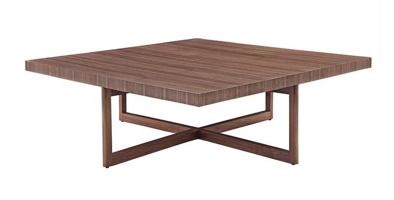 Zhida Hotel Furniture Round Solid Wood Tea Desk Set Modern Villa Living Room Wooden Top Square Center Table Combination Coffee Table