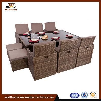 Hot Sell Modern Metal Wicker 10 PCS Dining Sofa Set (WF-225)