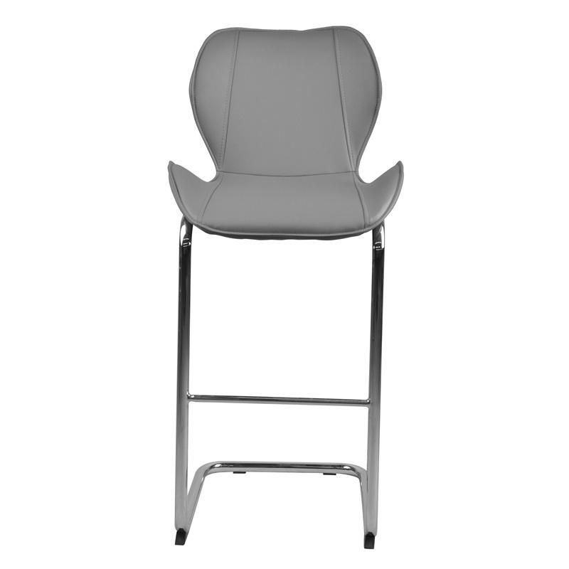 Nordic Tech Fabric Hotel Bar Stool Chair with Footrest