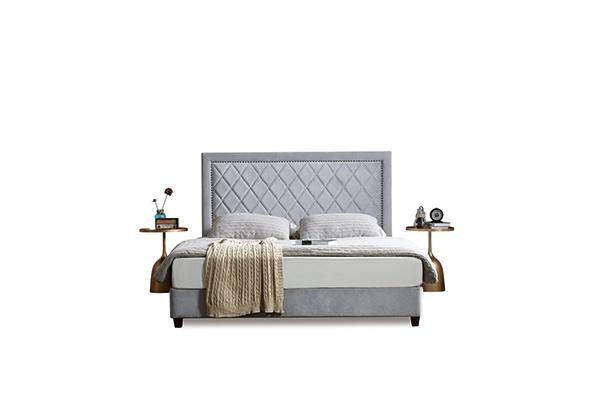 Modern Italian Brand Design Bedroom Furniture Fabric 1.5m 1.8m California King Size Bed Set Velvet Bed Frame Luxury Bed