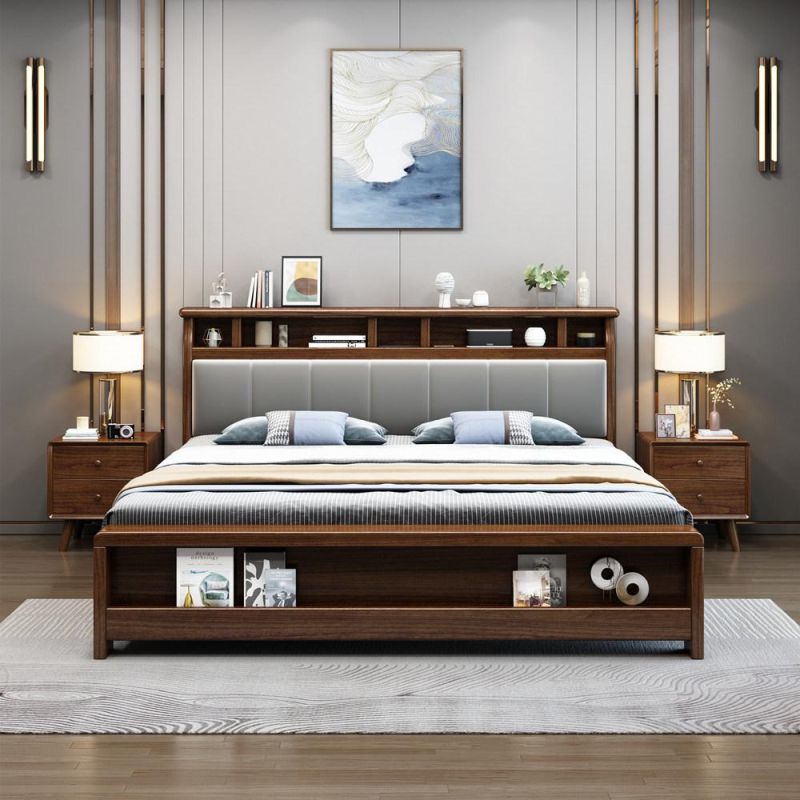 Chinese Furniture Custom Mahogany Hardwood Bedroom Bed Sectional Wall Bed