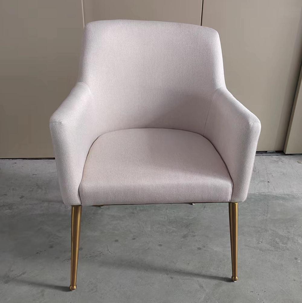 European Style Beige Fabric Commercial Upholstery Lounge Dining Chair