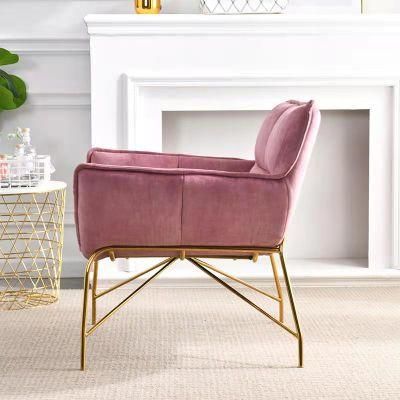 Leather Hosehold Sofa Chair in Metal Leg Modern Style