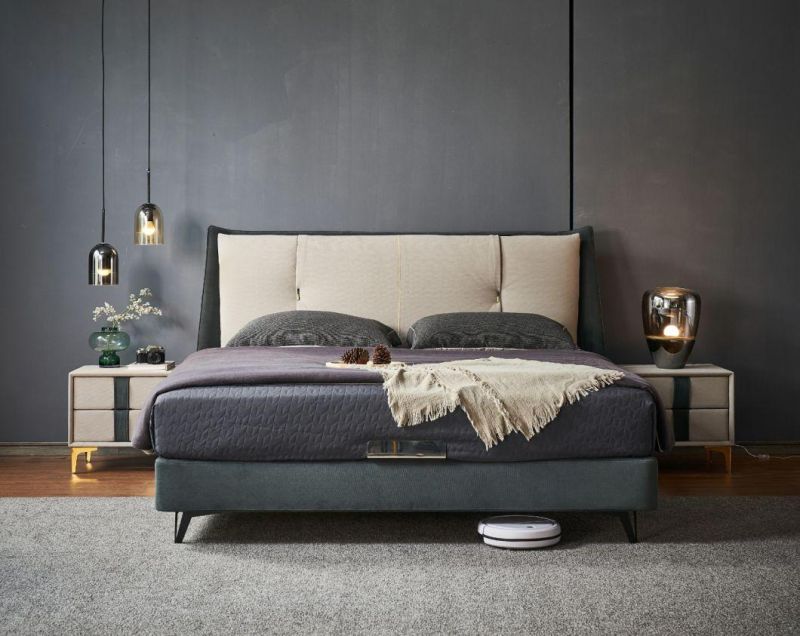 Chinese Furniture Bedroom Furniture Set Upholstered Bed King Bed Gc2113