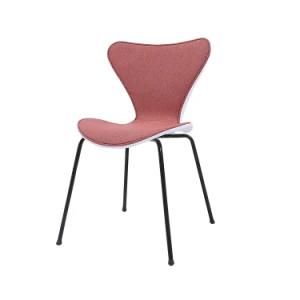 Modern Design PP Fabric Seat Balck Painted Legs Dining Chair