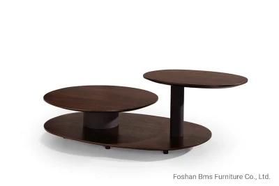 Living Room Modern Swivel Oval Wood Coffee Table