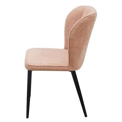 Luxury Dining Room Furniture Modern Restaurant Fabric Covers High Back Pink Fabric Dining Chairs