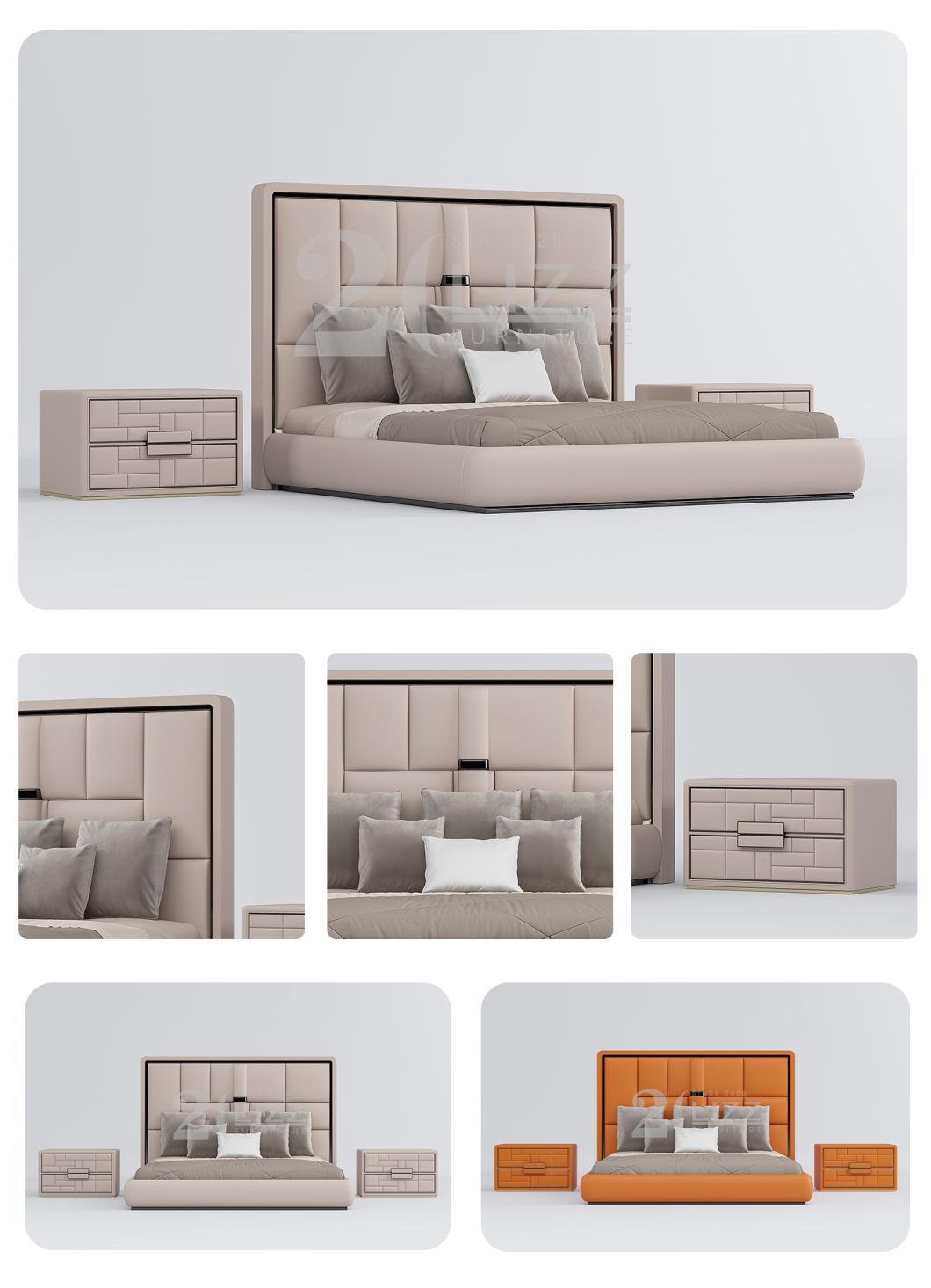 Modern European Home Furniture Bedroom Luxury Fabric Soft Big Size Bed