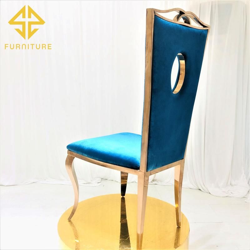 Nordic Style Comfortable Hotel Dining Chair with Velvet Fabric Cover