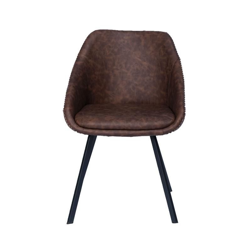 Wholesale Cheap Price Soft Padded Upholstery Vintage PU Leather Dining Chair