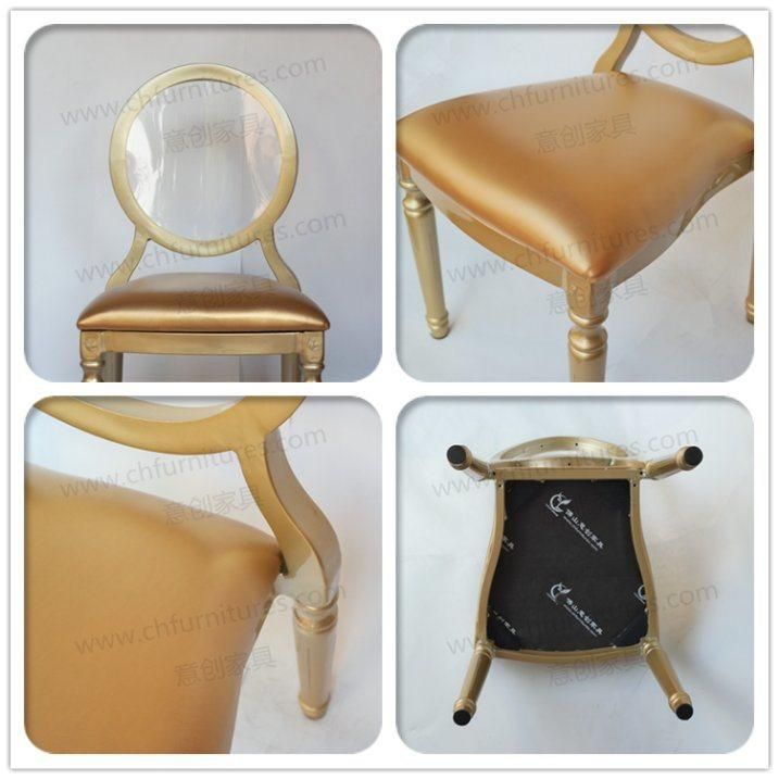 Round Back Removable Cushion Aluminum Wedding Banquet Chair Yc-D04-01