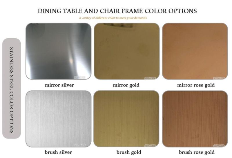Wholesale American Style Silver Stainless Steel Upholstered Dining Room Chair