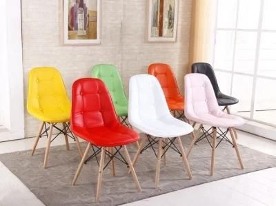 Colorful PU Leather Wooden Frame Restaurant Furniture Dining Chair