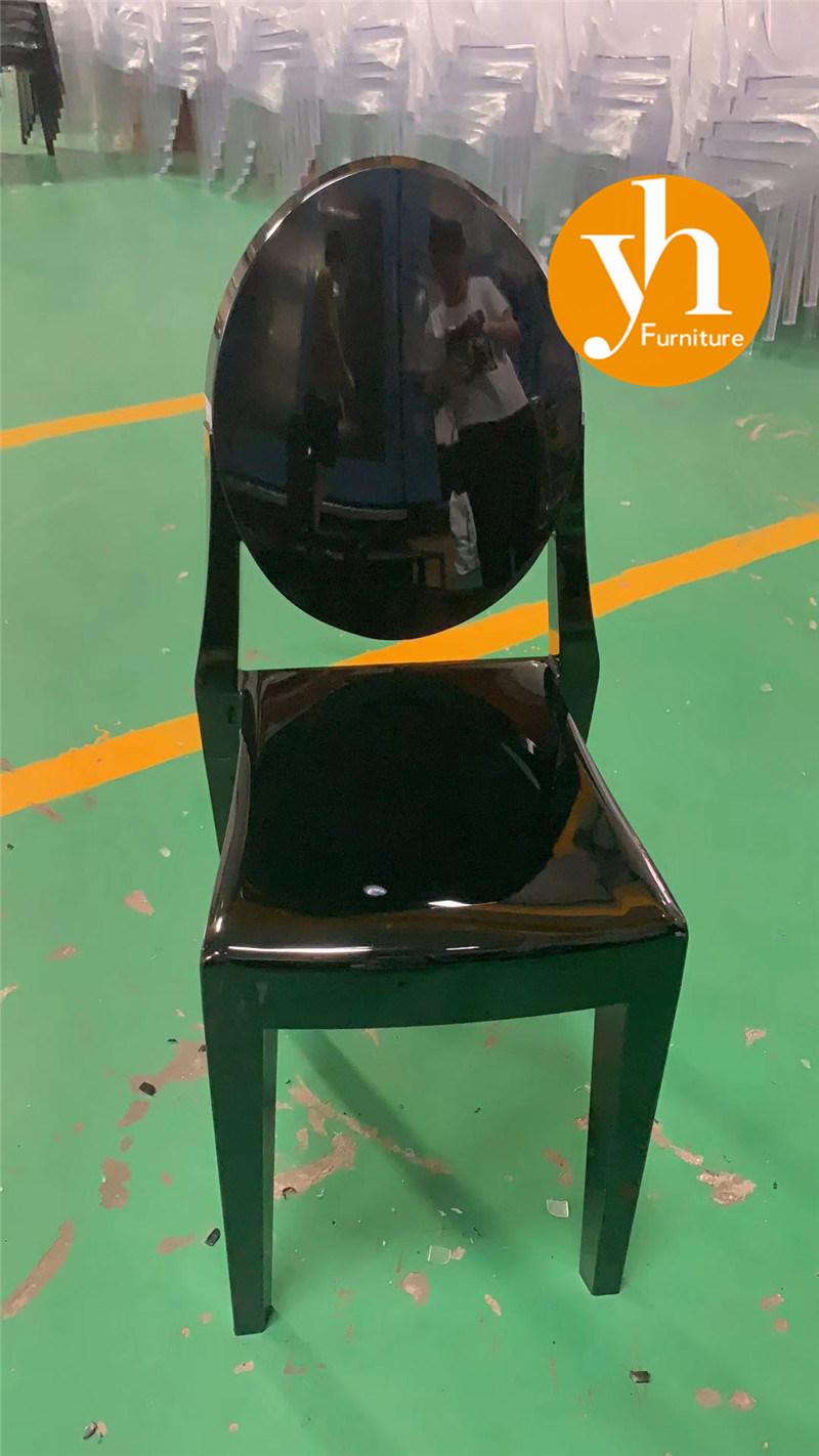 Seat Cushioned Transparent Clear Acrylic Resin Dining Chair for Wedding Event Furniture