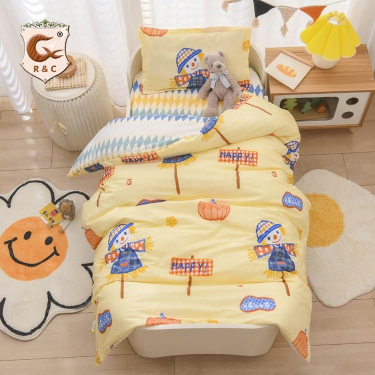 Cotton Children Bedding Sets Cartoon 4PCS Bed Sheet Bed Set Twin Size Kids Cartoon Bedding Sets