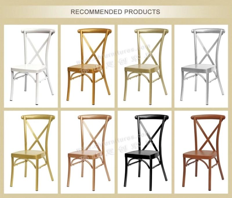Yc-A68-10 Hot Selling 2019 Stacking Cross Back Gold Wedding Chair