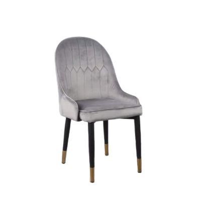 New Design Cheap Price Dining Room Furniture Wholesale Velvet Dining Chairs with Metal Legs